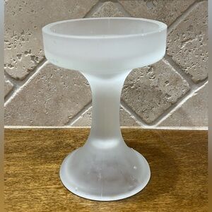 Frosted glass candle holder